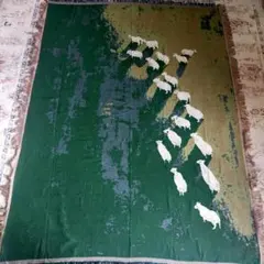 羊デザインジャガードブランケットソファマルチカバー＊新品