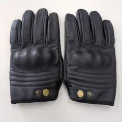 極美品 DAKS ダックス レザー手袋 本革 グローブ ブラック ロゴ刻印