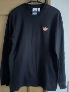 adidas ブラック 長袖カットソー ロングTシャツ