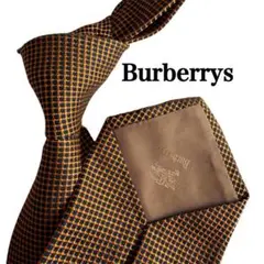 Burberrys バーバリー　ゴールドオレンジ　黒　チェック柄　スーツネクタイ