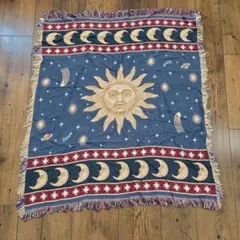 【希少柄】vintageラグマット 太陽柄 サンモチーフ エスニック民族　雑貨 希少柄】vintageラグマット 太陽柄 サンモチーフ エスニック民族 雑貨