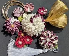 つまみ細工　髪飾り　成人式　卒業式　七五三　結婚式　前写し　ヘアピン　振袖　袴