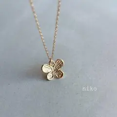 290｜ バタフライ テクスチャー ネックレス ちょうちょ 蝶 ペンダント