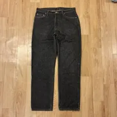 90's POLO JEANS ポロジーンズ 先染め ブラック デニム パンツのサムネイル