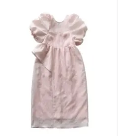 ANDRESD バブルスリーブジャガードドレス S