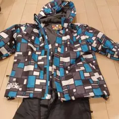 子ども用スキーウェアセット（青と灰色）