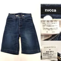 2854 zucca ズッカ 変形デニム ハーフパンツ ボタンフライ Mサイズのサムネイル