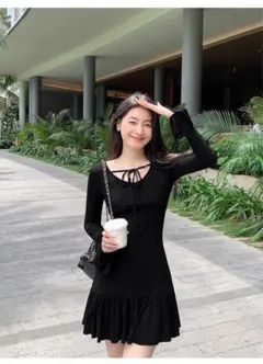 大人気❤️韓国風フレンチタイカラーの春夏ミニワンピース超モテ服