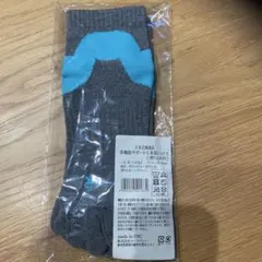 グレー 5本指ソックス 青色模様 滑止め付き