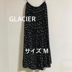 GLACIER Honeys 黒 ブラック 花柄 プリーツスカート Mサイズのサムネイル