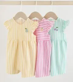 【ほぼ新品】NEXT BABY ストライプロンパース