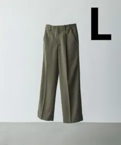 リドム WOOL BACKSATIN STRAIGHT SLACKS カーキ Lのサムネイル