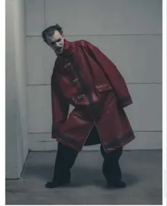 Vegan leather fireman coat | Bordeaux