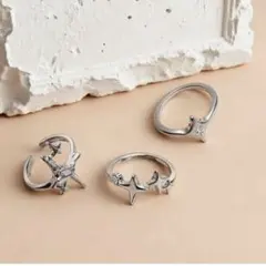 シルバーリング 3点セット 指輪 リング Y2K