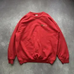 US古着 ギルダン 企業ロゴワンポイントスウェット 裏起毛 赤 2XL