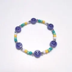 no.229　ニコちゃんがビーズバングル　ブレスレット　カラフル