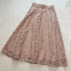 マーキュリーデュオ ヒートカットジャガードスカート フレア ベージュ S