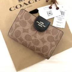 ★ 新品　COACH　コーチ 財布 折り財布　２つ折り財布 ブラック