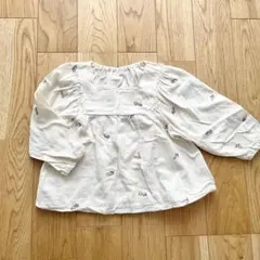 【美品】アイボリー 刺繍入り バルーン袖ブラウス 100 しまむら juo