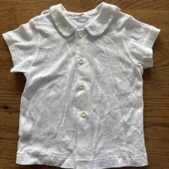 ファミリアホワイト 襟付き 半袖シャツ 100cm