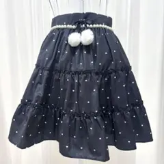 Ank Rouge ハート柄 ミニスカート 黒のサムネイル