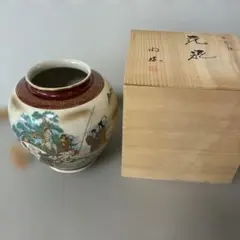 九谷焼 花瓶 鷹図 木箱入り - メルカリ