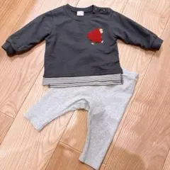 petit main プティマイン おさるのジョージ長袖トップス レギンスセット