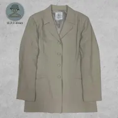 テーラードジャケット ロング丈 無地 ベージュ Sオフィスカジュアル 通勤