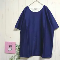 ビューティアンドユースユナイテッドアローズ　半袖tシャツ〚S〛レイヤード風　紺色