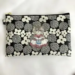 050716 コヤンイサムチョン インド刺繍 フラットポーチ ブラック