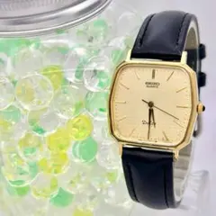 【外観美品/新品電池】SEIKO ドルチェ メンズ 腕時計 ゴールド 新品ベルト
