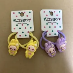 キャラクター付きヘアゴム 2色セット