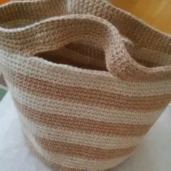 麻紐バッグ　ストライプ