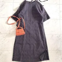 極美品 HaaTイッセイミヤケ オーガニックコットン刺し子風ロングワンピース 2