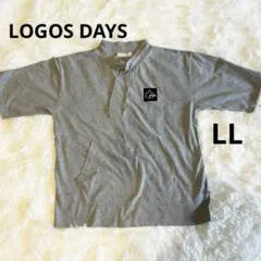 ロゴスデイズ　 フード付き　グレー　半袖　カットソー　大きいサイズ　LL
