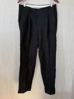 一点もの✨C&A ブラック スラックス シンプル 無地 タック入りパンツ 黒