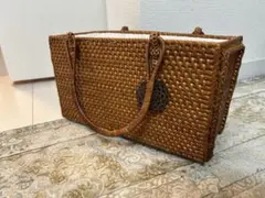 美品！アンドユウ アタ製カゴバッグ AndYu内布ファスナー付き - メルカリ