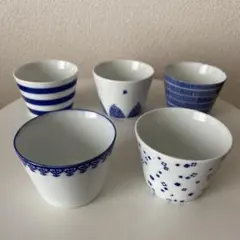新品未使用　東屋　染付　そば猪口　蛇の目高台　5個セットのサムネイル