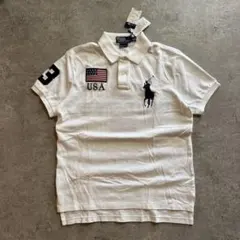 新品未使用 ラルフローレン ビッグポニー ポロシャツ キーフチーフ 星条旗 L