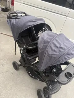 2人でゴーdx美品！ 【直接引渡し可能】 カトージ 二人乗りベビーカー 二人でゴーDX(専用レインカバー