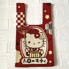ハローキティ ジャガード織バッグ ミニトート レッド - メルカリ