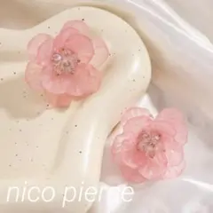 花 ピアス ピンク 大振り 夏 浴衣 和装