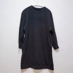 ユニクロ⭐ スウェットワンピース クルーネック S 紺 チュニック シンプル