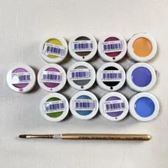 【ハーモニー】　アクリルネイル　カラーパウダー　13色　筆　まとめ売り