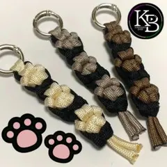 【送料無料】黒猫の肉球ストラップ/パラコード【KB-15】