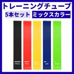 トレーニングチューブ ゴムバンド エクサイズ 強度別 5本 筋トレ ダイエット