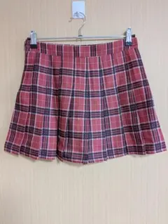 ★新品★チェック 赤 スカート ミニスカート 制服 Lサイズ プリーツスカート