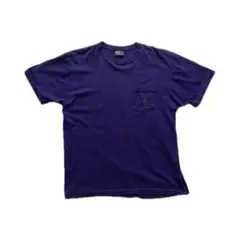 【希少USA製】90s ポロラルフローレン PP刺繍 ポケットTシャツ L 紫
