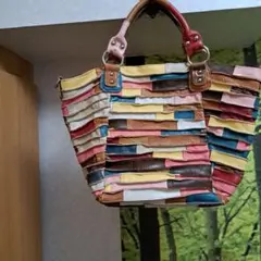 box21マルチカラーレザートートバッグ