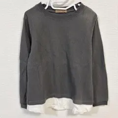 美品 早い者勝ち✨【120】グレー 長袖 カットソー コットン素材 シンプル